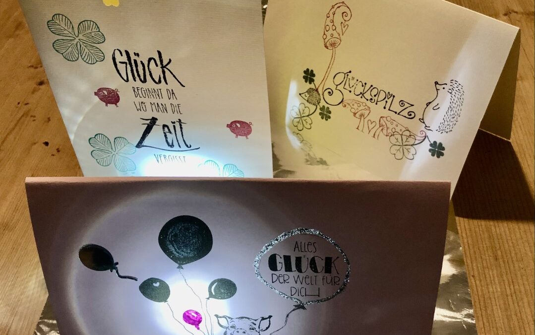 Glückwunsch-                Kärtchen zum Jahreswechsel